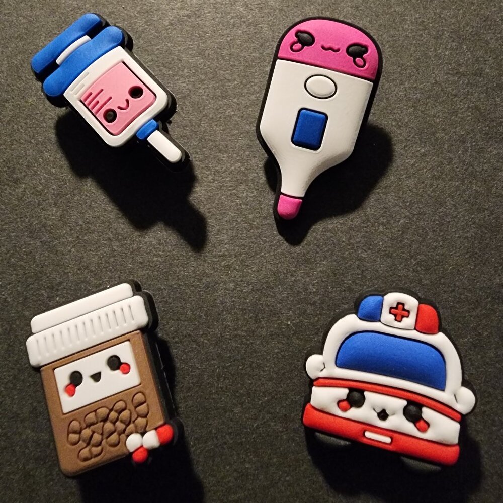 4 piece set of medical Croc charms